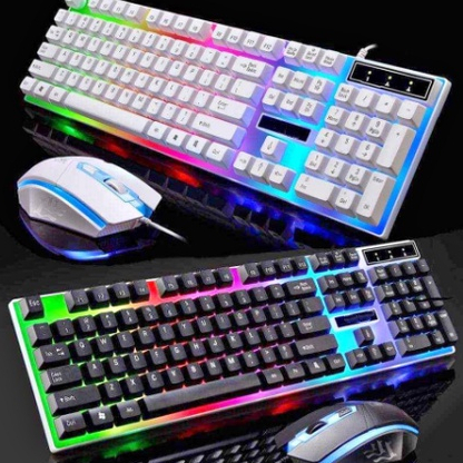 keyboard gaming and mouse set mechanical RGB kabel usb water proof combo paket led/keyboard gaming mouse set/mouse keyboard