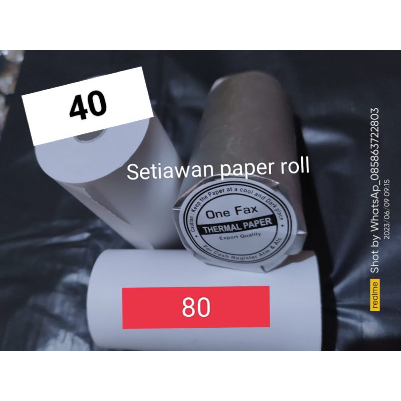 

Kertas thermal/thermal paper ukuran 80x40 struk kasir CORELESS