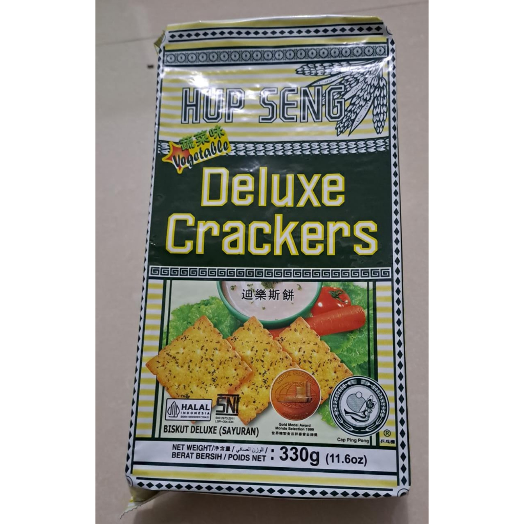 

Roti Kering Biskuit HUP SENG Deluxe Crackers Vegetable Sayuran 330GR Malaysia