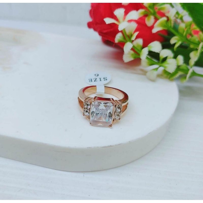 Cincin Titanium Anti Karat  Permata Perhiasan Fashion R604 605