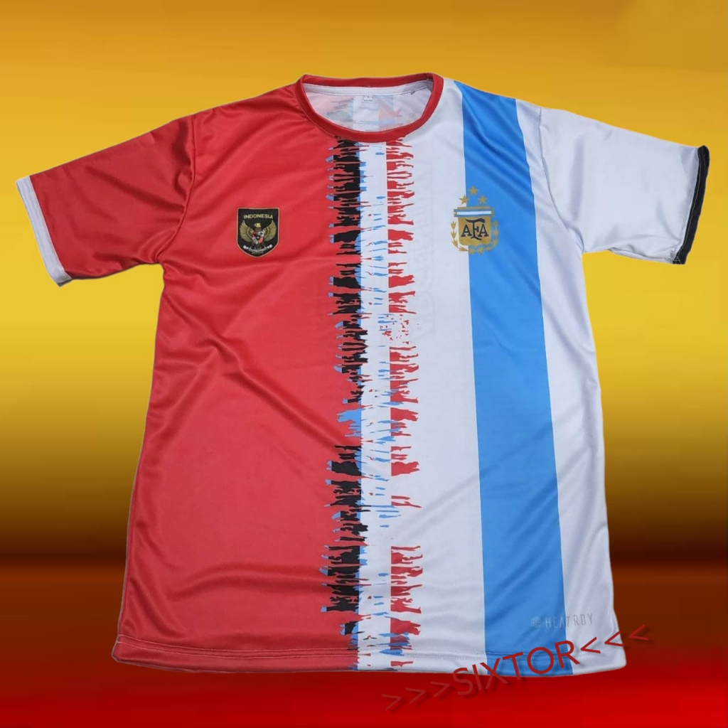 JERSEY BOLA SUPORTER TIMNAS INDONESIA X TIMNAS ARGENTINA TERBARU