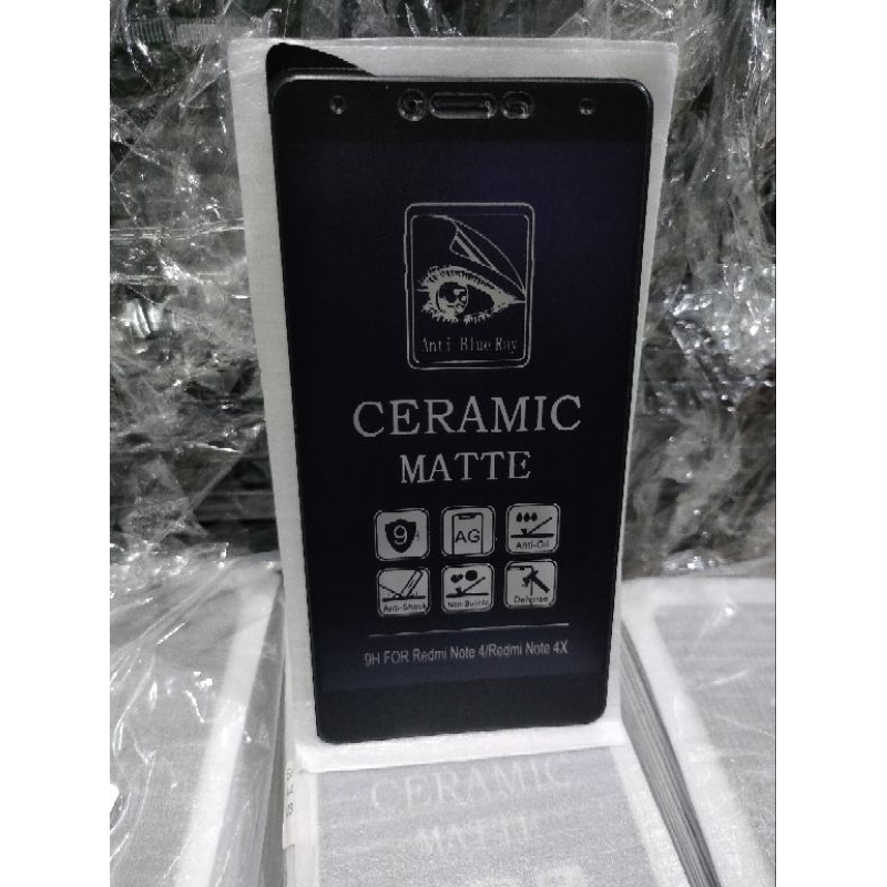 TG Tempered Glass Ceramic Blue Xiaomi Redmi Note 4 Redmi Note 4X Anti Gores Matte Blue