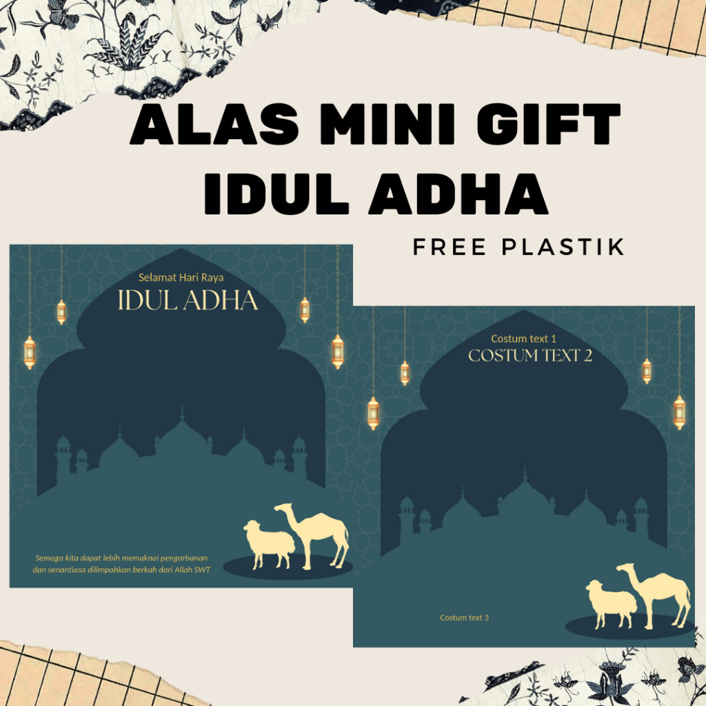 

Alas mini gift / mini gift idul adha / kartu ucapan idul adha / snack gift / hadiah idul adha