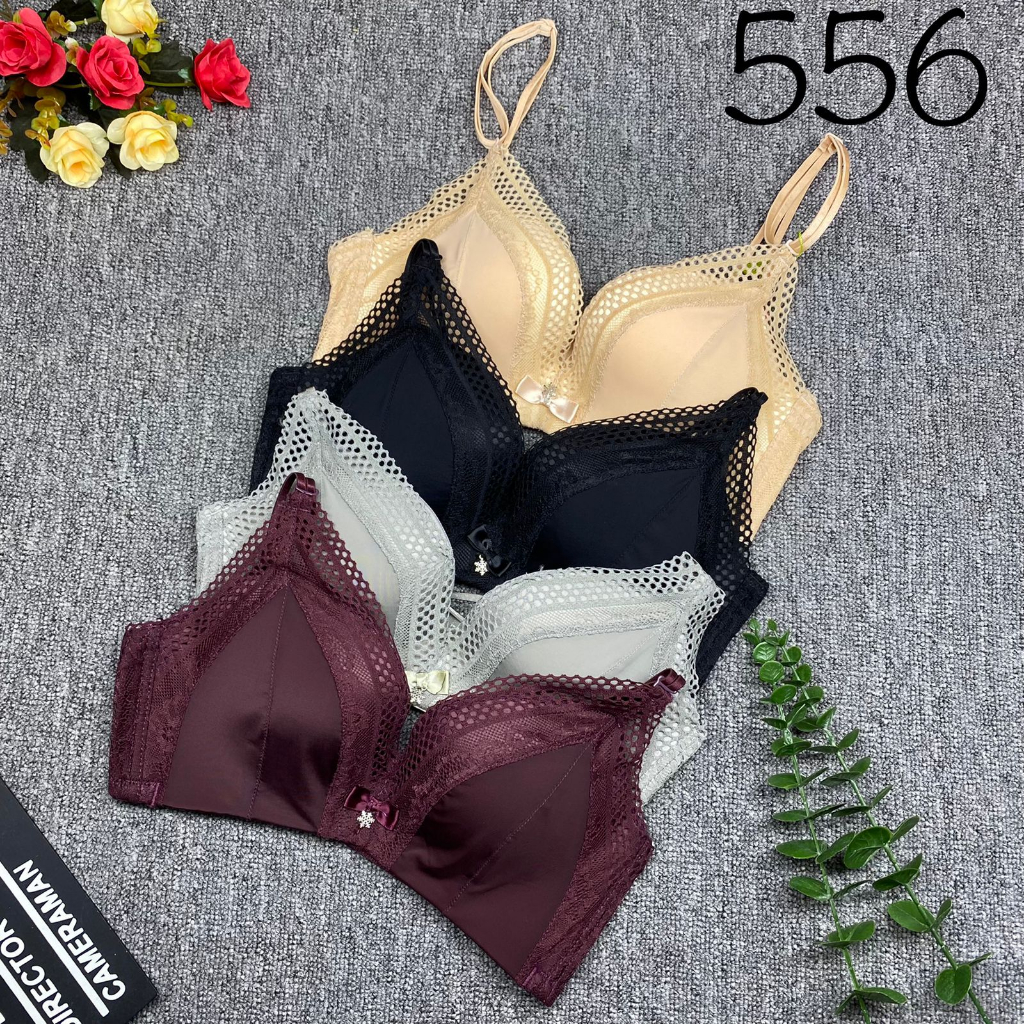 bra / bh wanita 556 busa tipis kain lembut tidak ada kawat (PROMO BELI 4 FREE MASKER)