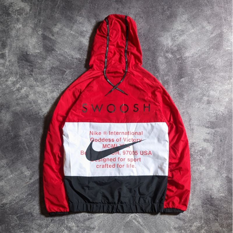 Windbreaker Jacket Nike Double Swoosh International Big Swoosh Big Logo Second Original