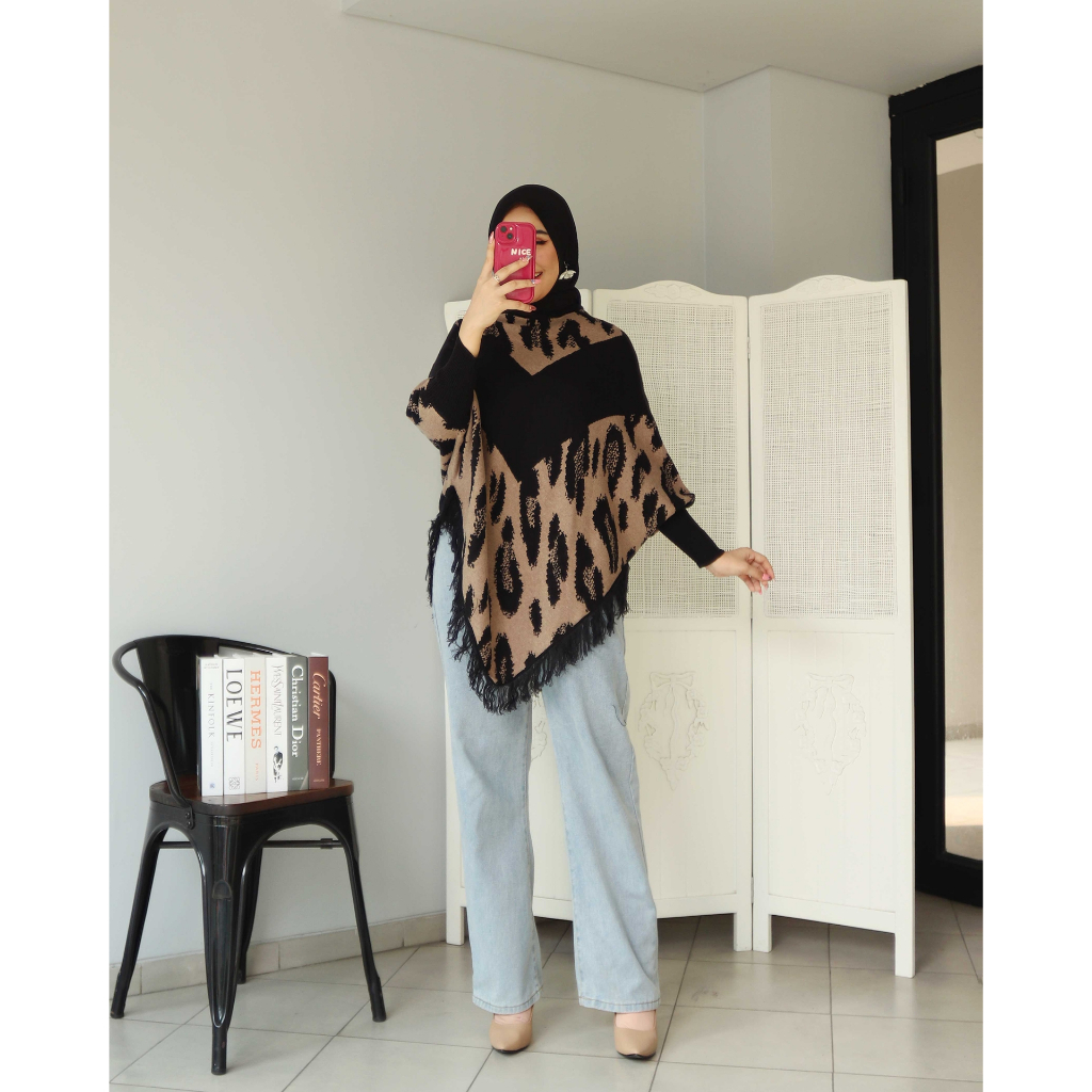 ZoeyWears | malika poncho - Atasan Wanita / Outer Wanita Korea / Blouse Wanita / Rajut Premium Knit 