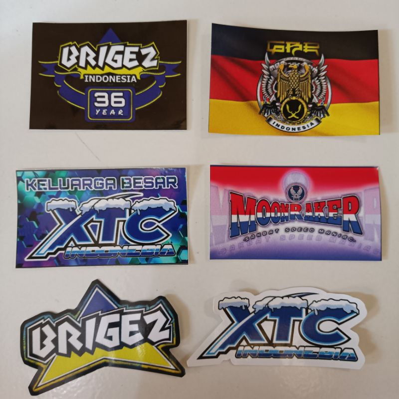 Stiker campur brigez xtc gbr moonraker anti air
