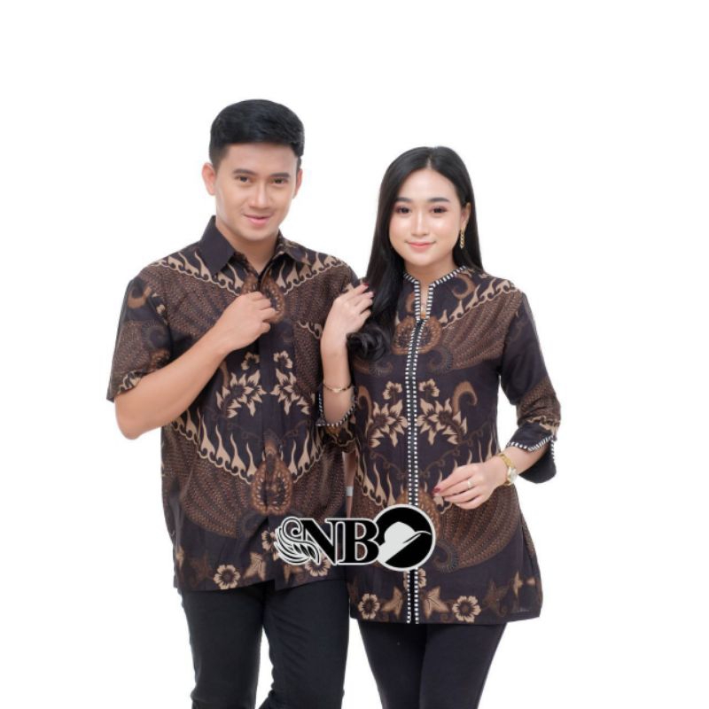 baju batik pasangan Batik Couple Modern Atasan Blouse Batik Kerja Kantor Wanita Baju Batik Wanita Dan Pria Seragam M L XL XXL