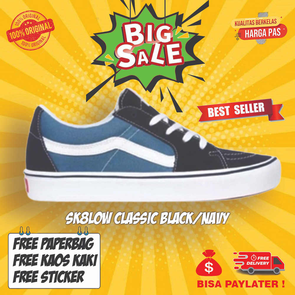 [SALE] VANS SK8LOW CLASSIC BLACK/NAVY BNIB | VANS SK8LOW | VANS | VANS ORIGINAL | VANS MURAH | SEPAT