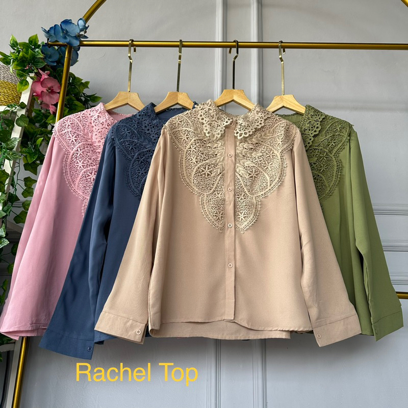 youngmoodis rachel blouse katun kombinasi lace brokat import