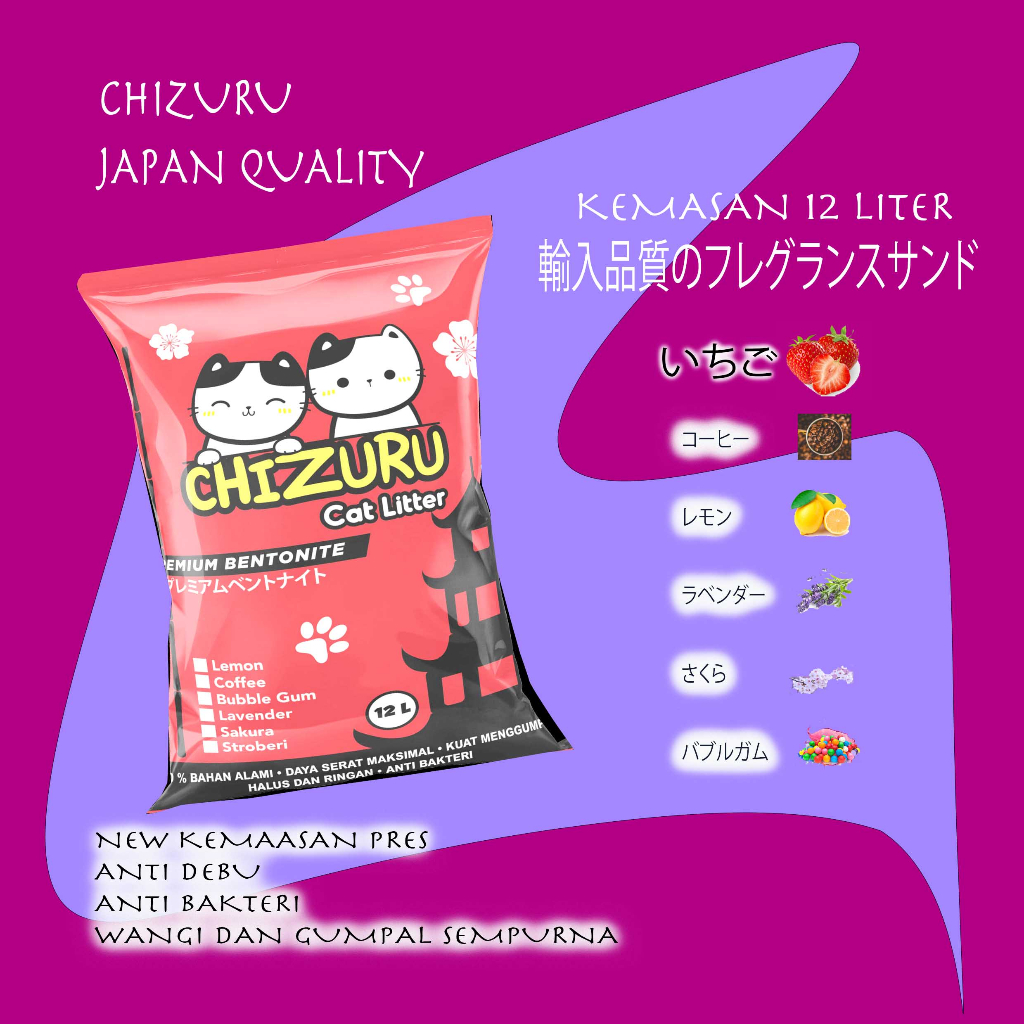 LAGI PROMO-CHIZURU 12 L PASIR KUCING GUMPAL WANGI-PENGHARUM PASIR-PARFUM PASIR