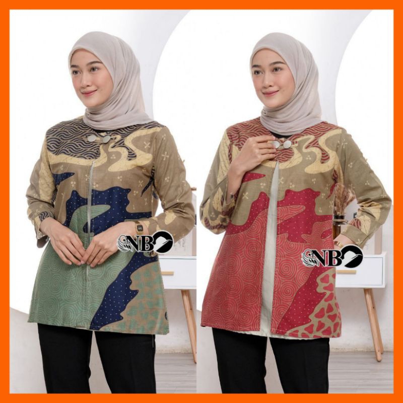 ATASAN BATIK WANITA MODERN BAJU BATIK KANTOR WANITA BATIK NEW BLUS SERAGAMAN