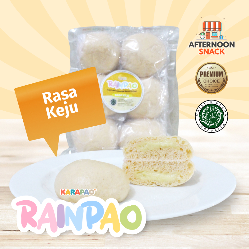 RAINPAO Bakpao Frozen Non Karakter dari Karapao Cemilan Jajanan Hits Murah untuk Keluarga Isi 6 Bakpao