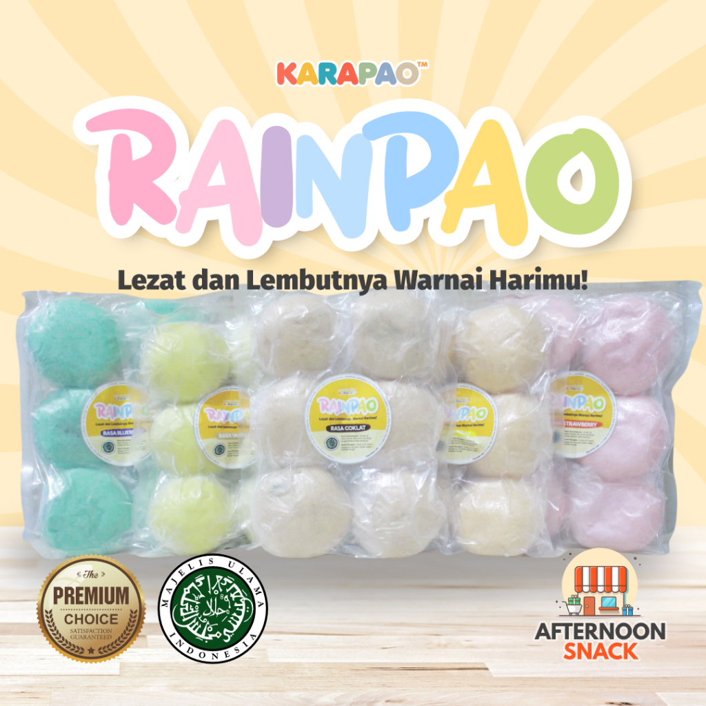 RAINPAO Bakpao Frozen Non Karakter dari Karapao Cemilan Jajanan Hits Murah untuk Keluarga Isi 6 Bakpao