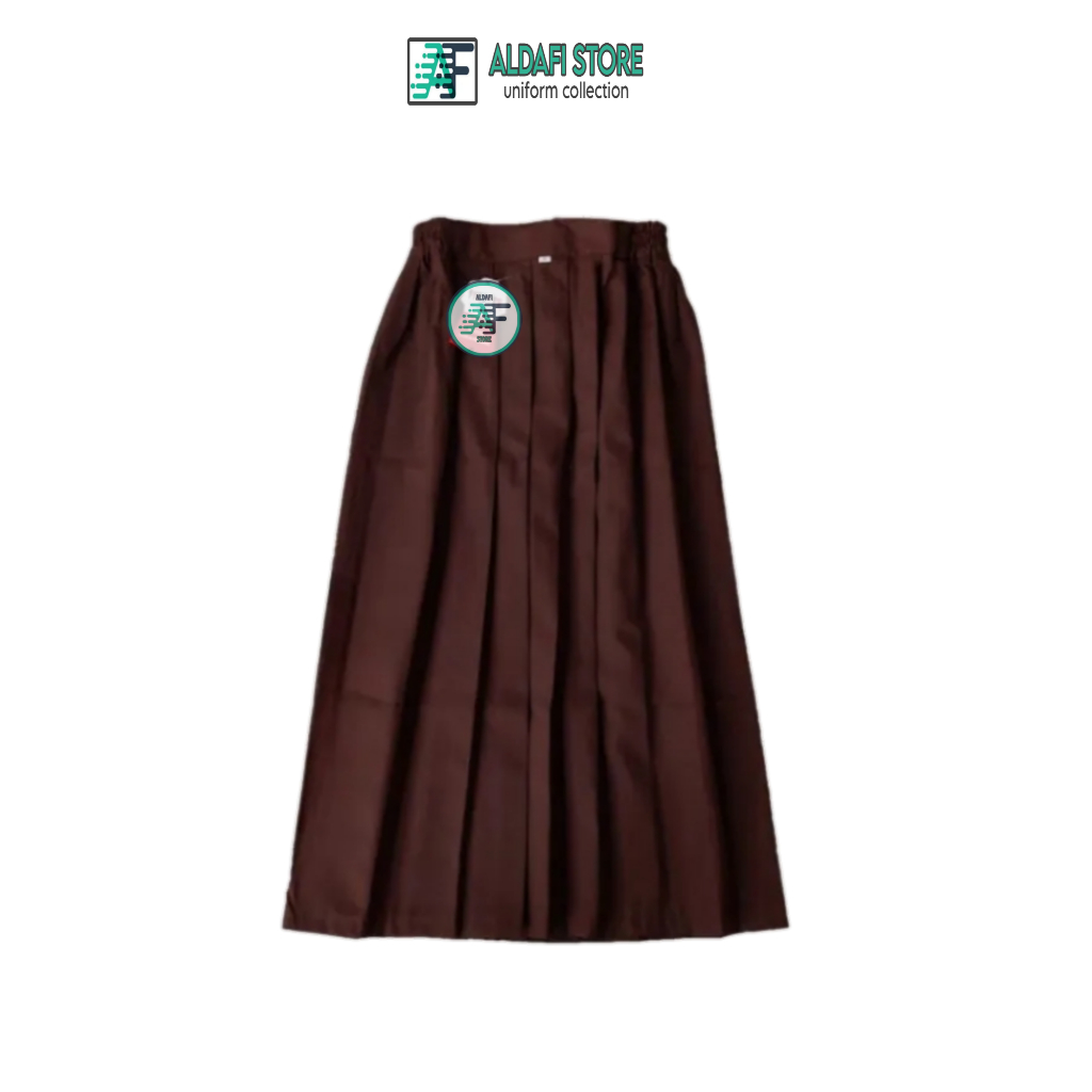 Rok Anak Perempuan Coklat SD Panjang Rok Seragam Pramuka SD Panjang Full Rempel Usia Anak 6-12 Tahun