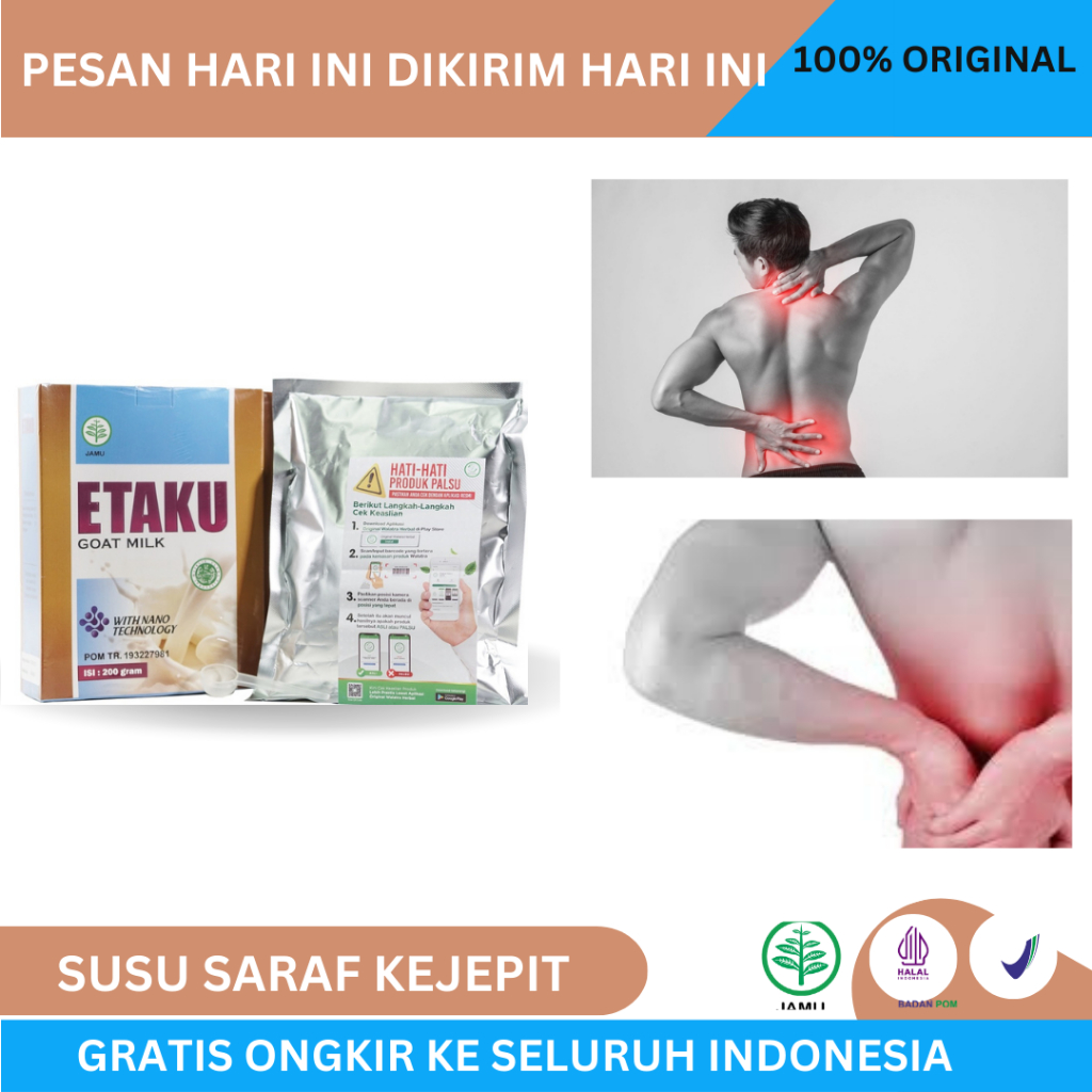 

Susu Saraf Kejepit , Nyeri Sendi , Tulang Osteoporosis , Rematik , Encok , Tulang Keropos , Obat Nyeri Lutut , Walatra Susu ETAKU Susu Kambing GOAT MILK