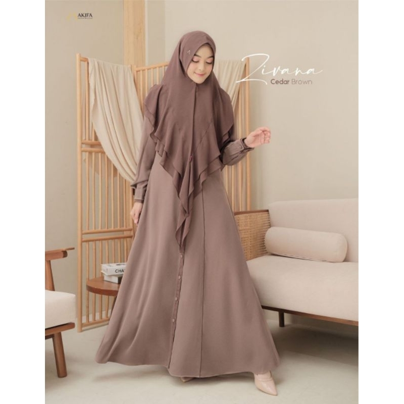 gamis syari zivana set khimar ory by akifa