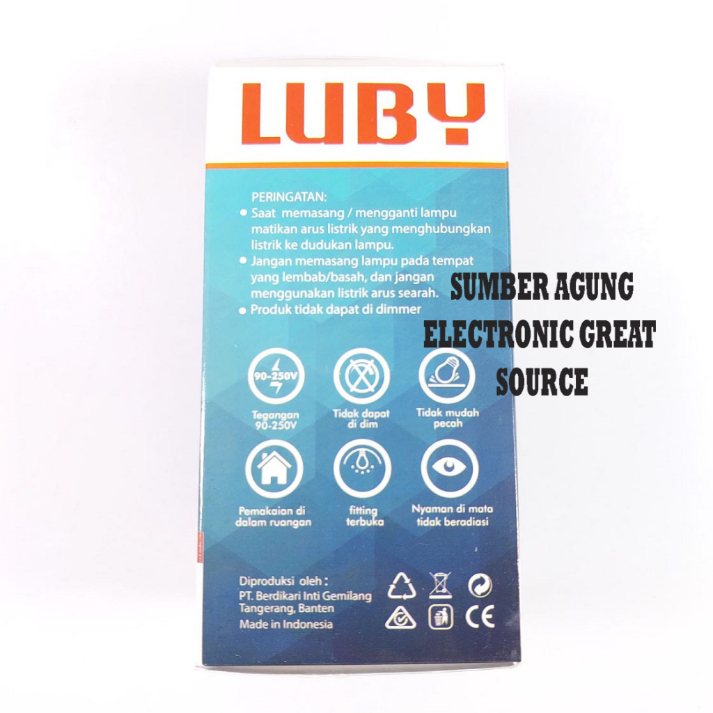 Luby Low Voltase LED Bulb Classic 12W 12 Watt 12 Watt Lampu LED Premium
