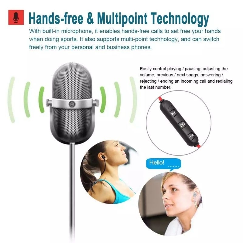 HEADSET HANDSFREE BLUETOOTH RT558 SPORT WIRELESS STEREO EARPHONE