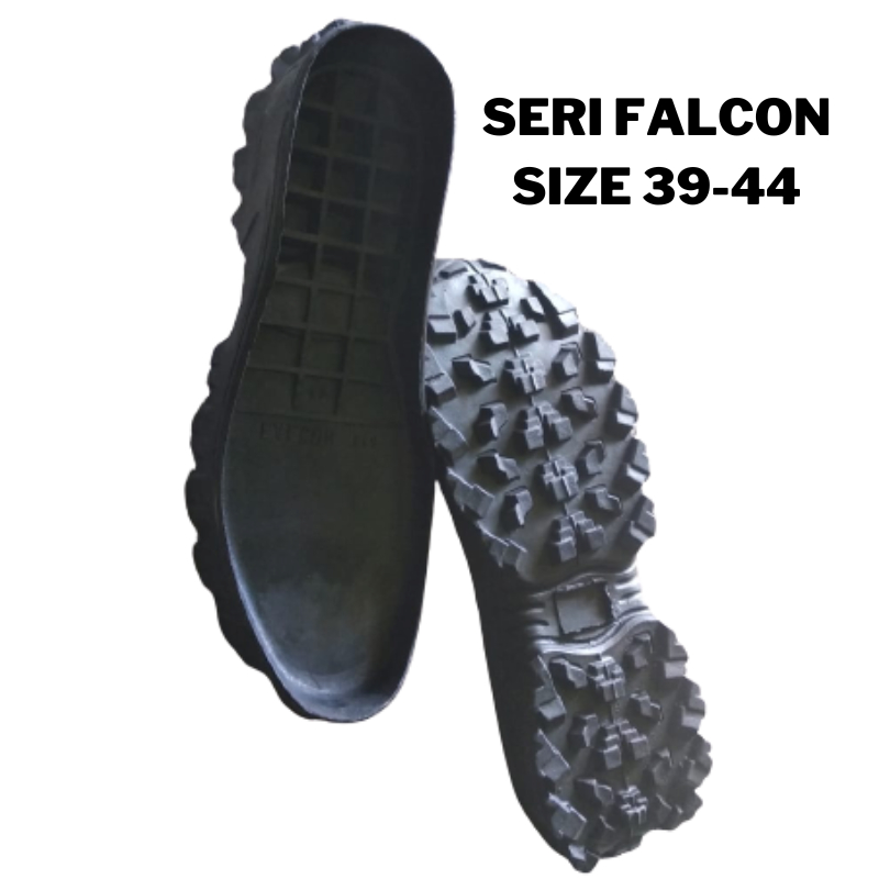Sol Sepatu Safety Pdl Boots Karet Mentah Hitam FALCON
