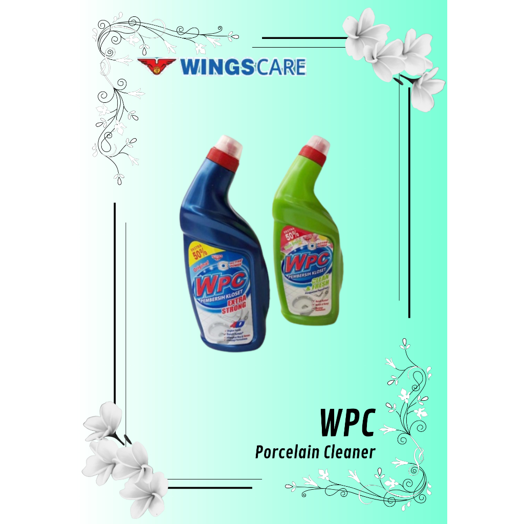 Wings Porcelain Cleaner WPC Jerigen 4 Liter & 600ml Pembersih Toilet Floral Biru Sabun Chemical