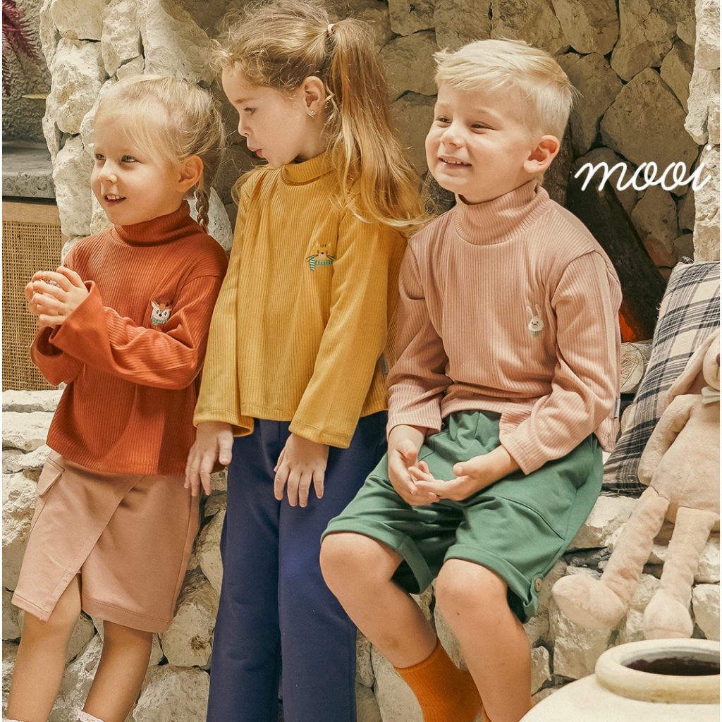 Mooi Turtle Neck Top Holiday Series 1-5 Tahun Atasan Baju Lengan Panjang Anak Unisex