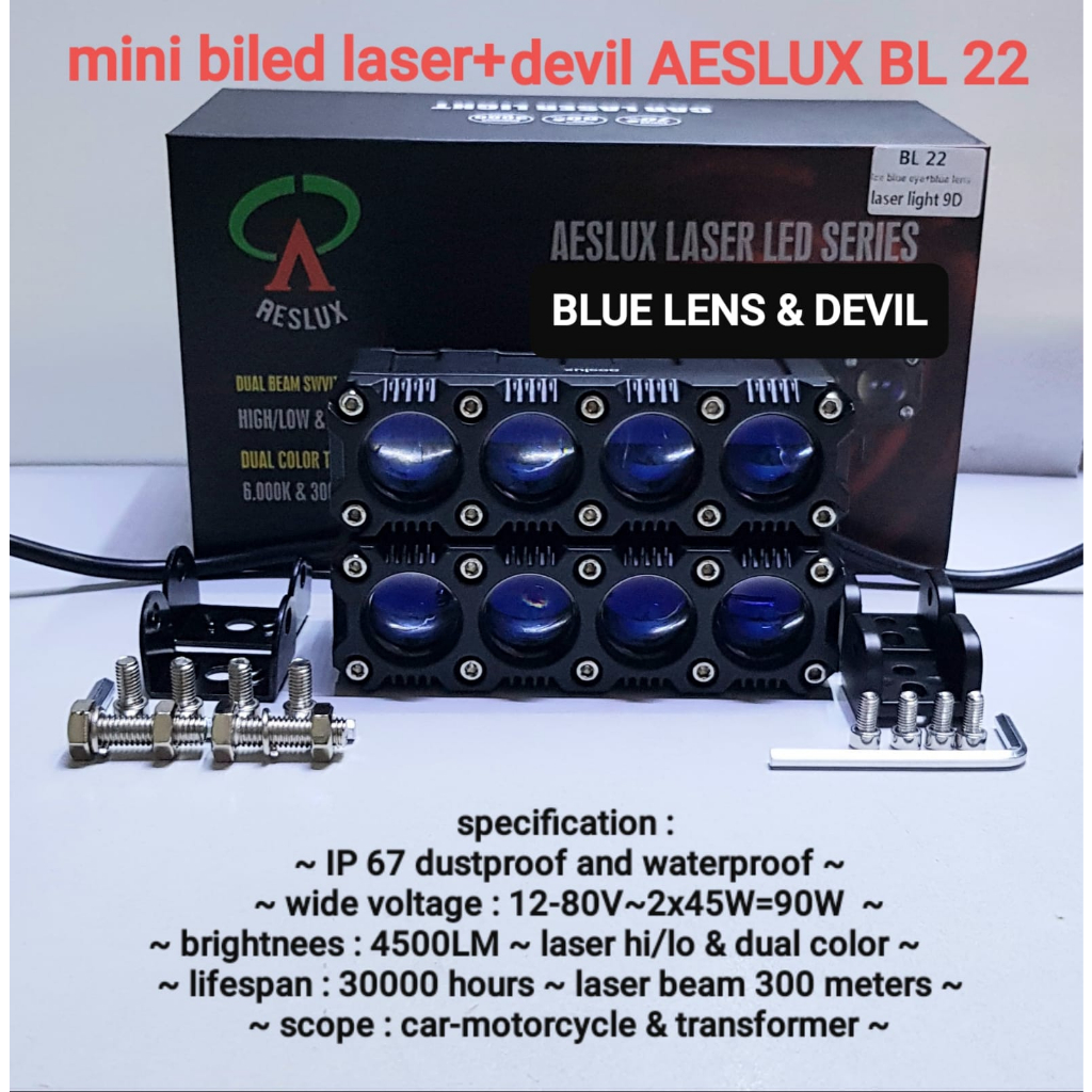 Mini Biled Laser Blue Lens + Devil Eyes