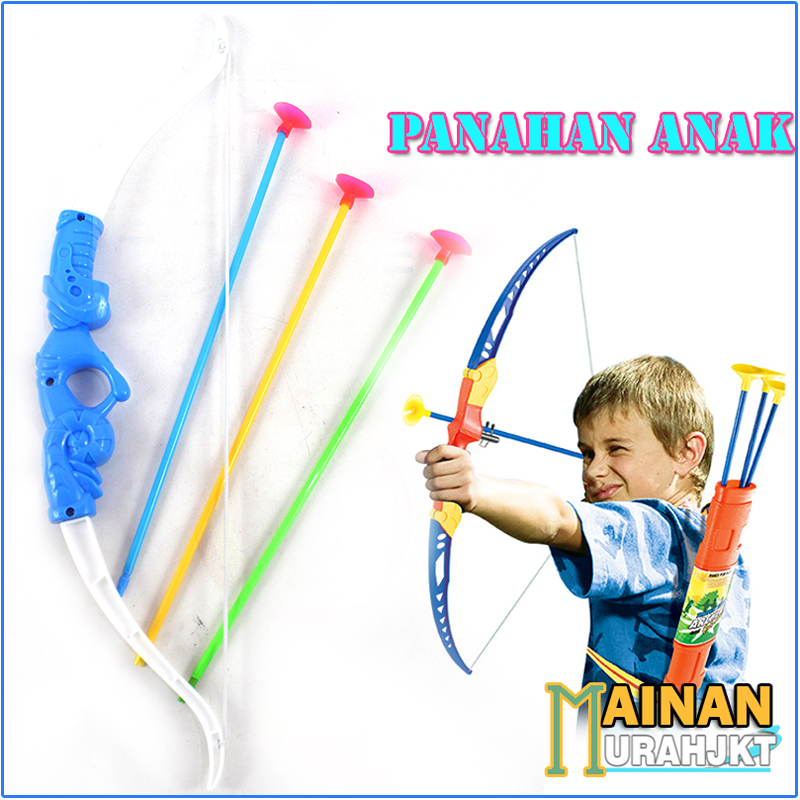 MAINANKEI MAINAN ANAK MURAH PANAHAN MENYENANGKAN NO.288 MAINAN ANAK PANAHAN PLASTIK DENGAN 3 BUSUR TANCAP KARET