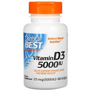 Doctors Best Vitamin D3 5000 IU 180 Soft ORI USA Jaga Jantung serta Tulang