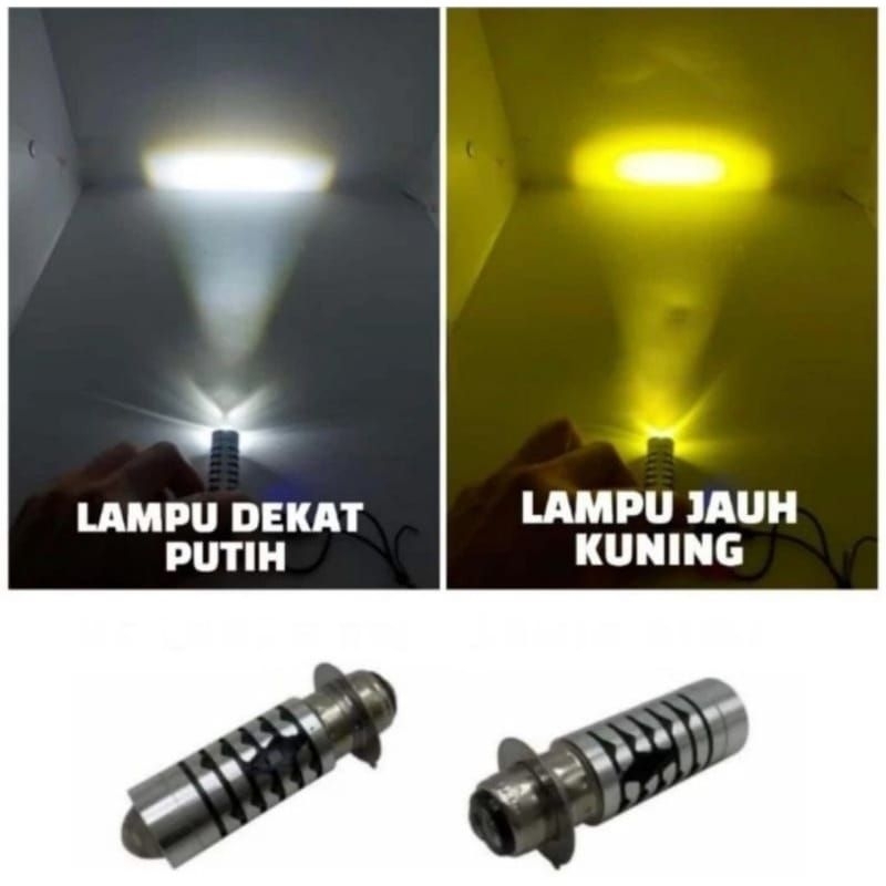 Lampu utama LED h6 laser jauh dekat putih kuning+ senja