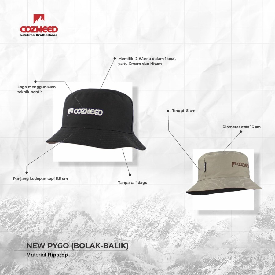 TOPI BUCKET BOLAK BALIK PYGO COZMEED