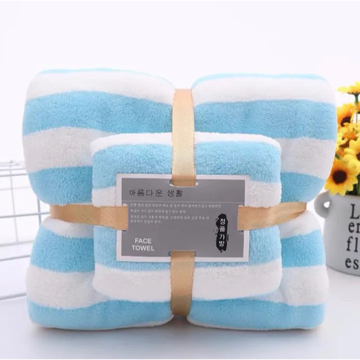 Paket Handuk Korea Set 2in1 Handuk Mandi &amp; Wajah Handuk Mandi Dewasa Cotton Towel