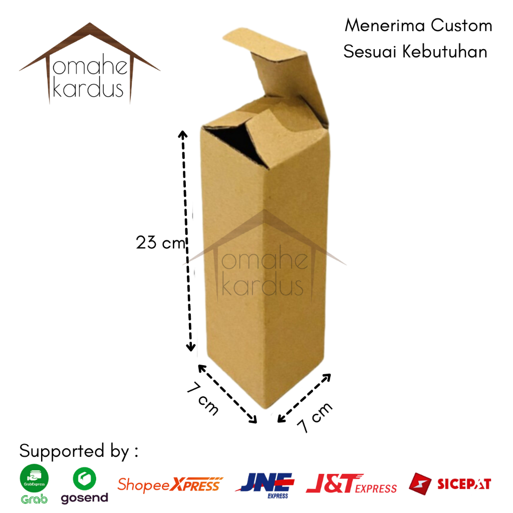 

kardus Die Cut polos baru uk 7x7x23