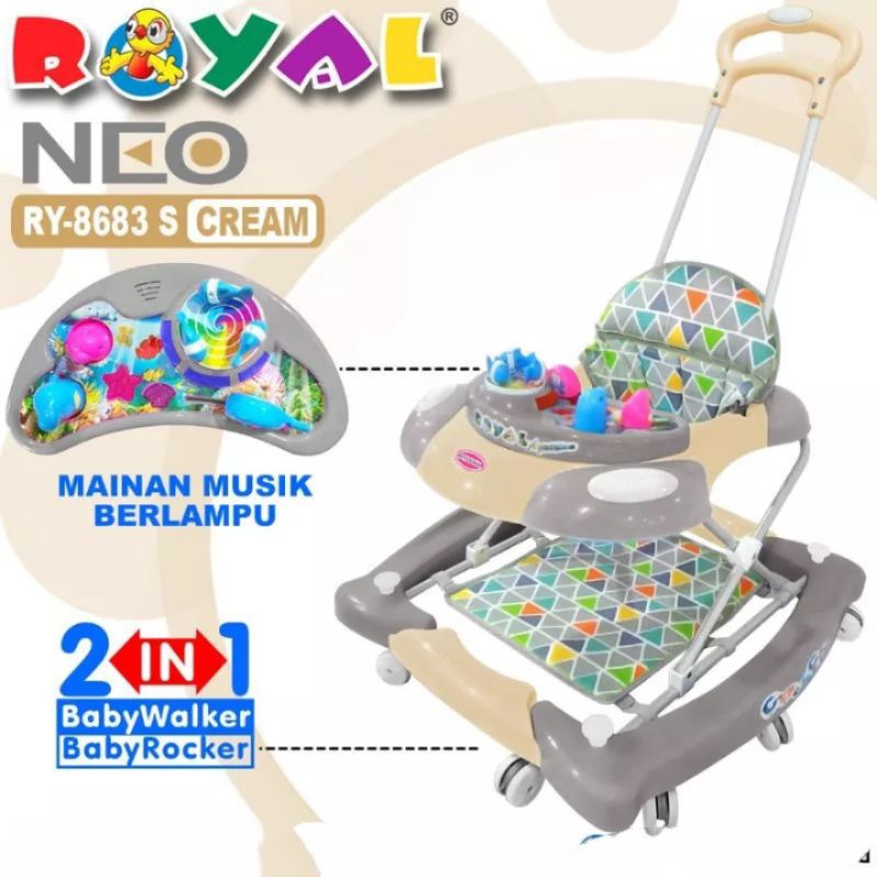 TermurahBaby Walker/kereta dorong bayi belajar berjalan royal 8683/Bw royal 839/Bw royal 202