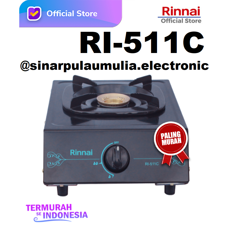Rinnai Kompor Gas 1 Tungku - RI-511C / RI 511C / RI 511 C / RI511C / RI511 C