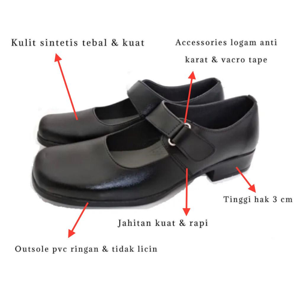 SEPATU PANTOFEL WANITA/ SEPATU SEKOLAH HITAM/ SEPATU KERJA FLAT/ SEPATU SEKOLAH CEWEK/ SEPATU PASKIBRA CEWEK/ SEPATU TALI FLAT RAISA