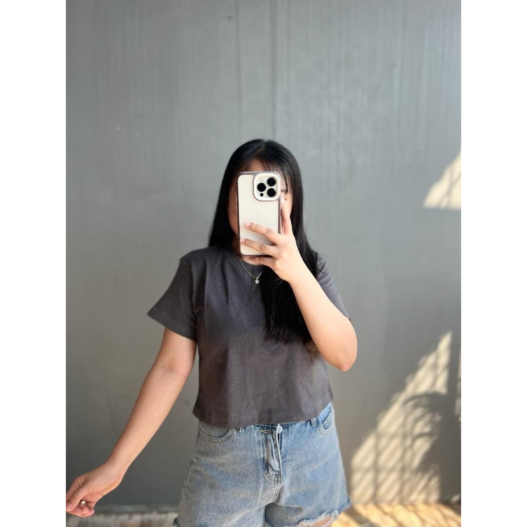 CROP TOP ( PART 2 ) POLOS ONECK COTTON | BAJU KAOS TUMBLR CROP TEE TSHIRT KAOS KOREA FASHION WANITA