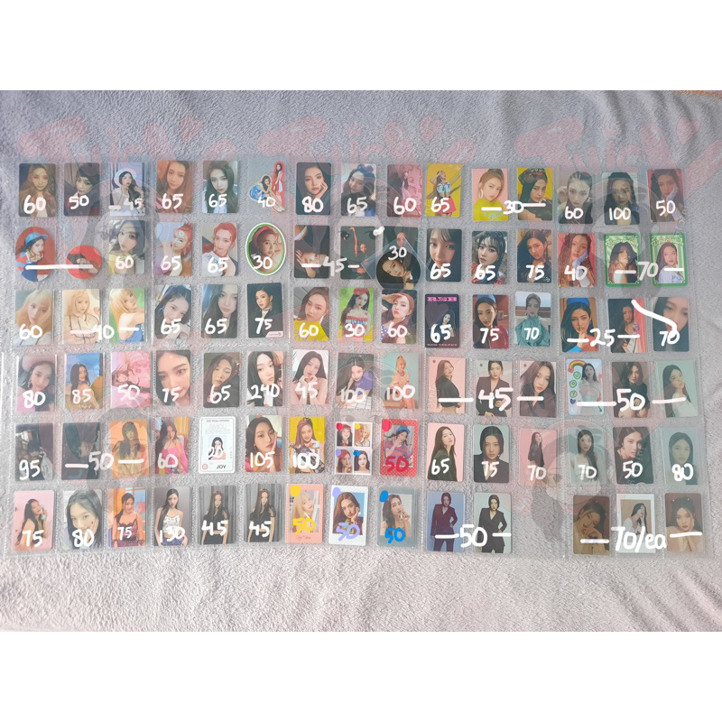 [Part 1] Photocard PC Joy Red Velvet Rookie ICC PAB Cashbee YES card Kihno Day 1 Season Greeting Ben