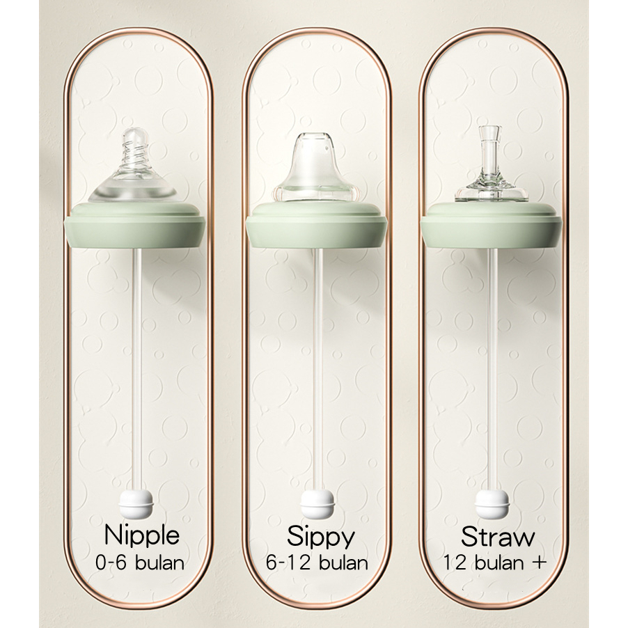 Botol Susu Bayi PPSU Botol 3 IN 1 Dot+Sippy+Straw Botol Minum Anak Bayi Anti Kolik BPA Free BB16