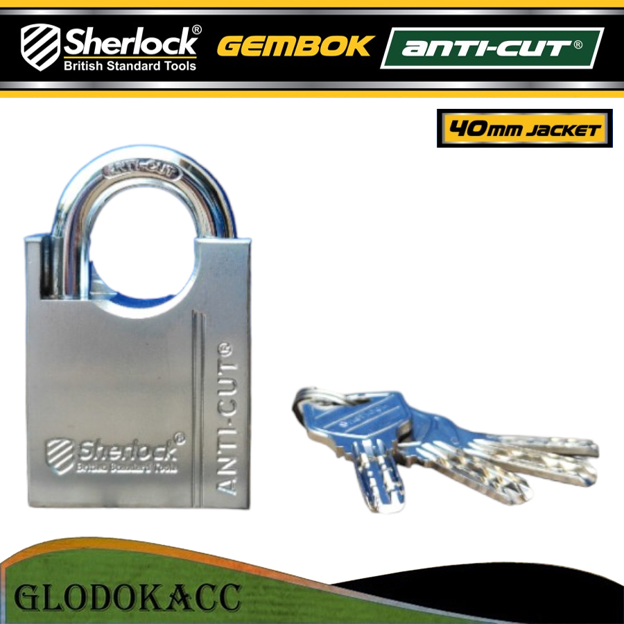 Gembok Original Sherlock Tools ANTI CUT 40 mm Jaket