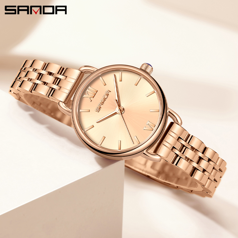 SANDA 1118 Jam Tangan Wanita Analog Retro Style Tali Stainless Rantai Quartz WATCHKITE WKOS