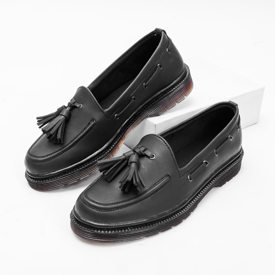 Sepatu Penny Loafers Casual Pria Kerja Santai Kuliah Kondangan Loafer Original - Xander Black