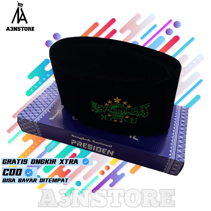 PECI HITAM POLOS SONGKOK PRESIDEN PECI HITAM NU