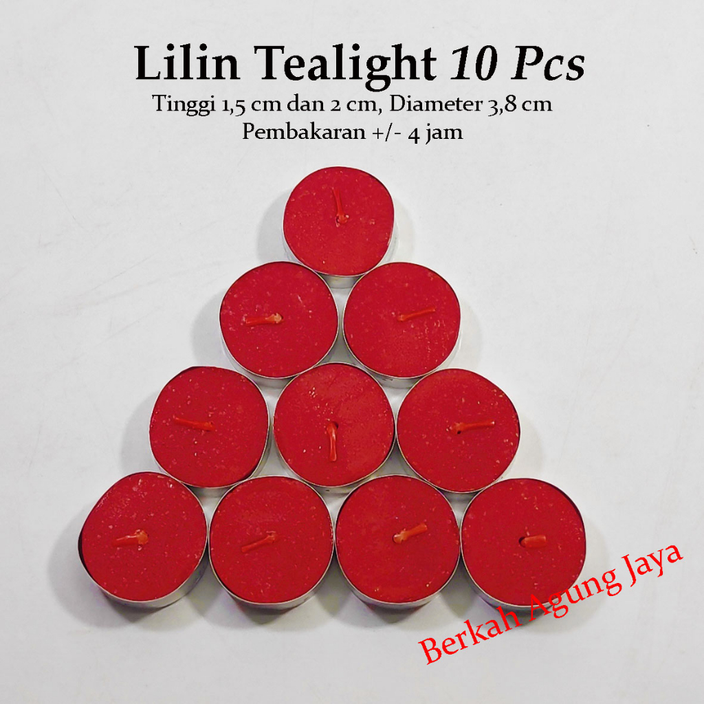 Lilin Tealight / Lilin Aromaterapi / Lilin Kaleng Isi 10 Pcs