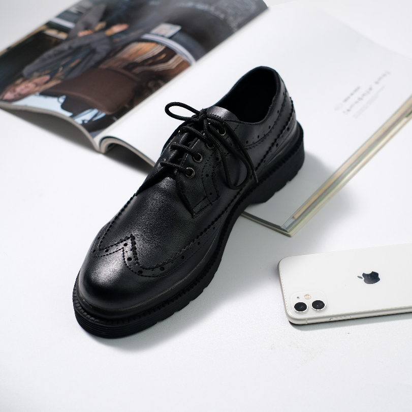 Sepatu Formal Casual Wingtip Black Pantopel Kerja Kantor Kuliah Santai Oxford Original - Dylan Men