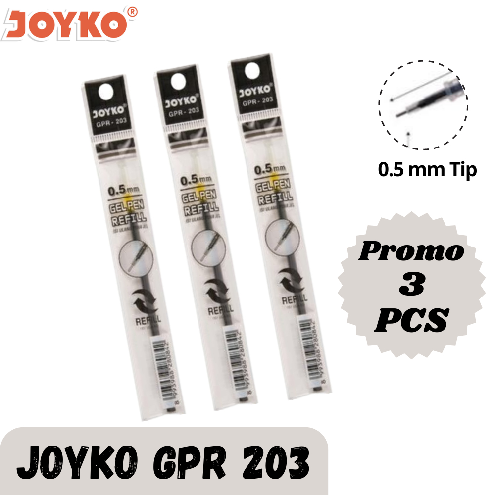 

(3 PCS) REFILL PULPEN GEL / REFILL PULPEN MEJA JOYKO GPR 203 0.5 mm
