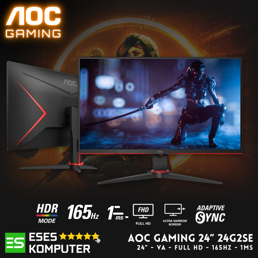Monitor AOC 24G2SE 24&quot; VA FHD 165Hz 1ms HDR Mode Gaming