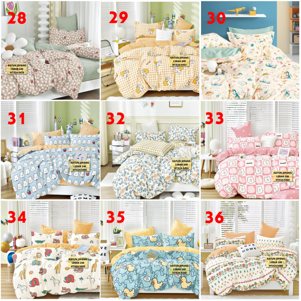 SPREI KATUN JEPANG Original FREE KARET ANTI GESER BAHAN IMPORT No 1 Ukuran KING QUEEN 180x200 160x200 120x200 100x200 90x200 200x200 140x200