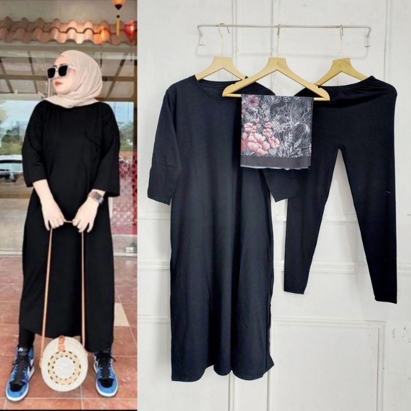 MIDI COMBED LEGGING+HIJAB VOAL // MIDI DRESS COMBED 20S // MIDI TERBARU FASHION WANITA ALL SIZE JUMBO