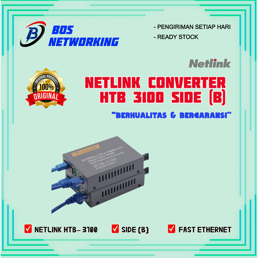 Converter Netlink Fiber Optic Device HTB-3100 (B) Network Transceiver